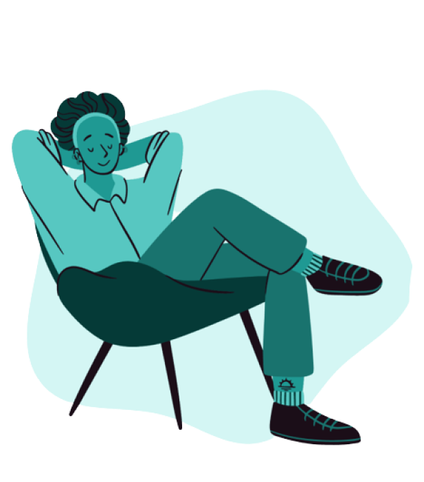 Illustration of woman relaxing on chair